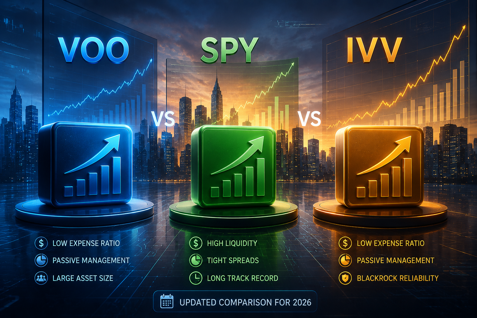 VOO vs SPY vs IVV: Updated Comparison for 2026